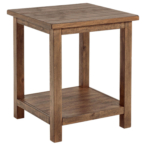 Payne Wood End Table with Shelf Distressed Brown - alternate view