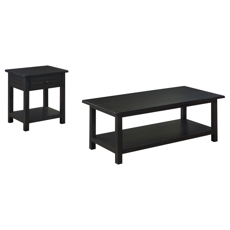 Payne 2-piece Coffee and 1-drawer End Table Set Java