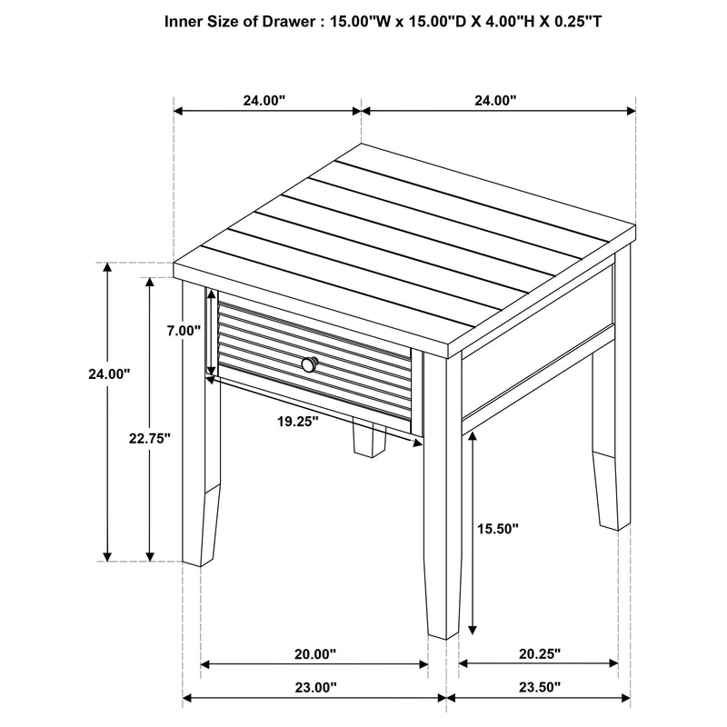 Concord 1-drawer Square End Table