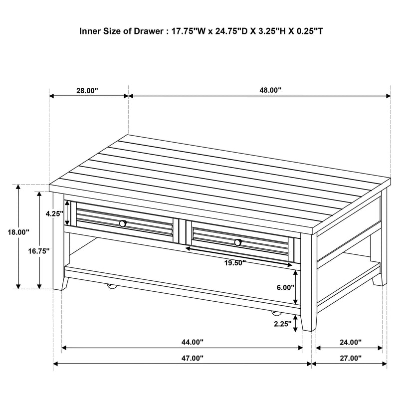 Concord 2-drawer Rectangular Coffee Table