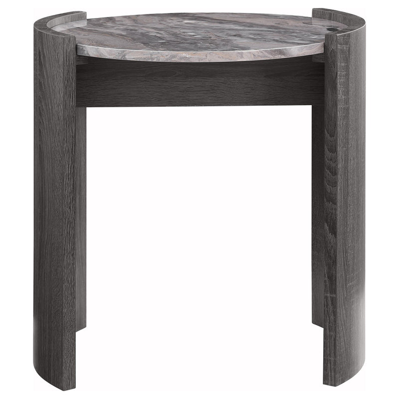 Gladstone Round Faux Marble Top End Table