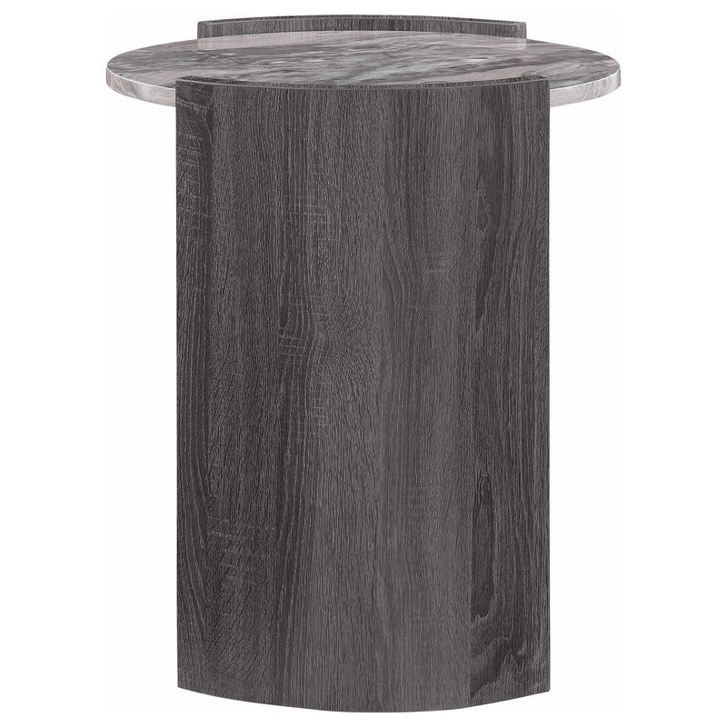 Gladstone Round Faux Marble Top End Table