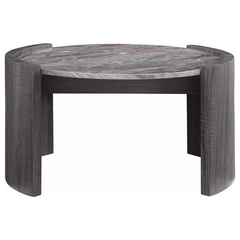 Gladstone Round Faux Marble Top Coffee Table