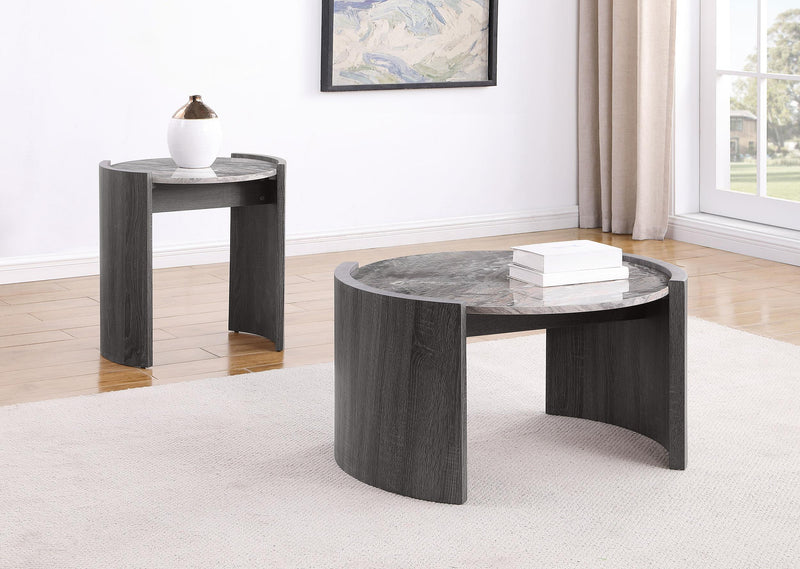 Gladstone Round Faux Marble Top Coffee Table