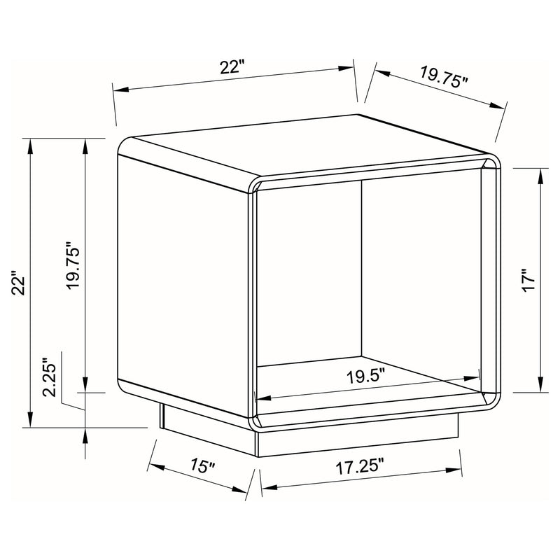Paseo Square End Side Table