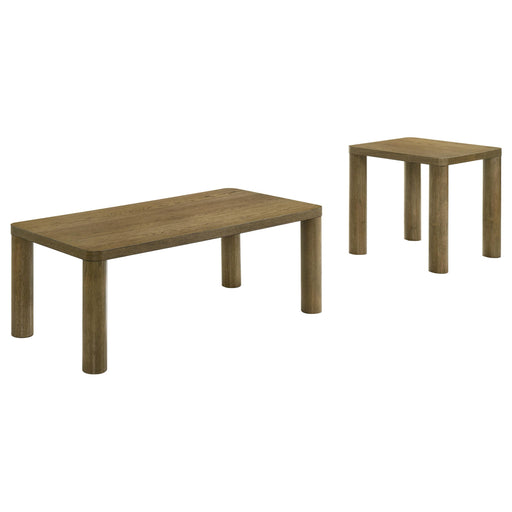 Castlewood 2-piece Cocktail Coffee Table Set Brown Oak - alternate view