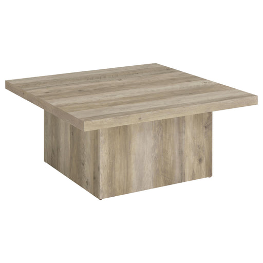 Devar Square Engineered Wood Coffee Table Distressed Pine - alternate view