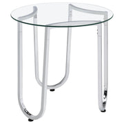 Beller 3-piece Round Tempered Glass Top Coffee Table Set Chrome - detail 3