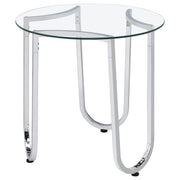Beller 3-piece Round Tempered Glass Top Coffee Table Set Chrome - detail 5