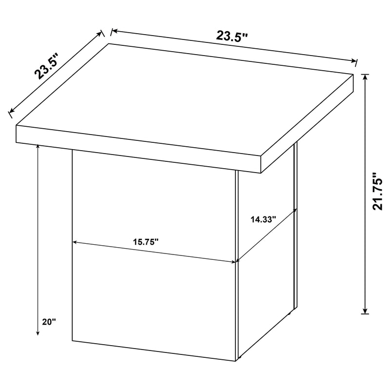 Devar Square Engineered Wood Side End Table