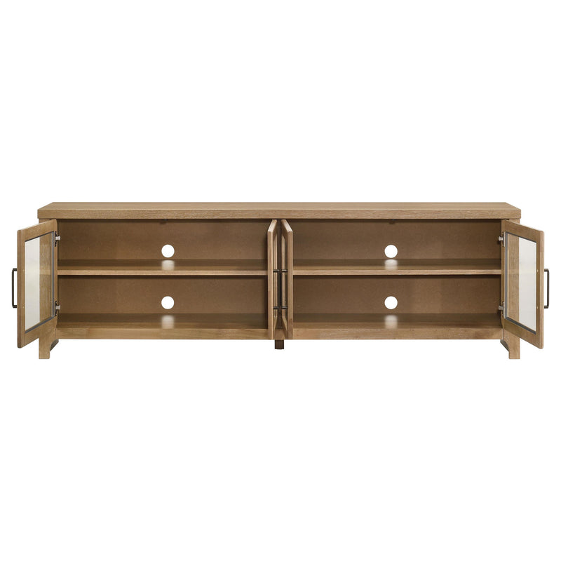 Brenham 79-inch 4-door TV Stand Media Console Washed Oak - detail 5