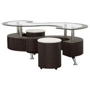 Buckley 3-piece Coffee Table and Stools Set Cappuccino - detail 4