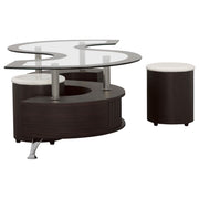 Buckley 3-piece Coffee Table and Stools Set Cappuccino - detail 5