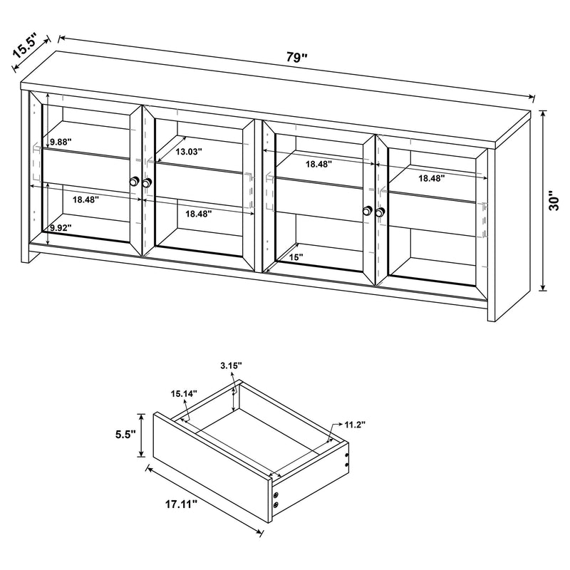 Denison 79-inch 4-door TV Stand Media Console
