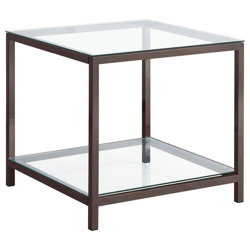 Trini 1-shelf Glass Top Side End Table