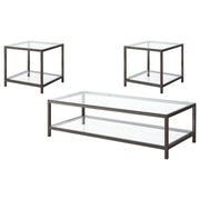 Trini 3-piece Coffee and End Table Set Black Nickel - alternate view