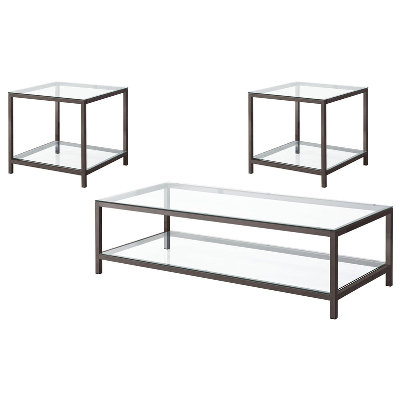 Trini 3-piece Coffee and End Table Set Black Nickel - alternate view