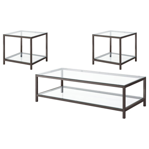 Trini 3-piece Coffee and End Table Set Black Nickel - alternate view