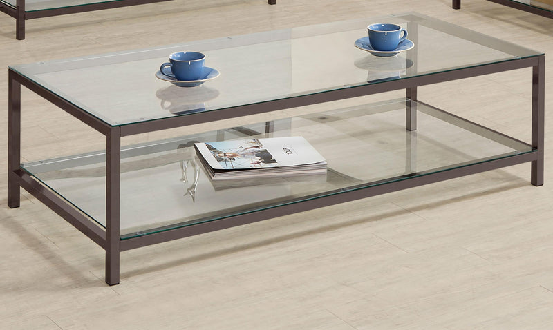 Trini 1-shelf Glass Top Coffee Table