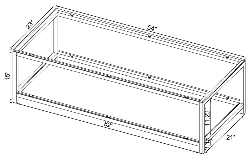 Trini 1-shelf Glass Top Coffee Table