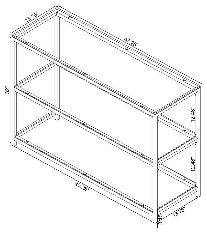 Trini 2-shelf Glass Top Entryway Console Table