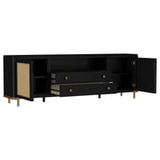 Arini Rattan Cane 2-door TV Stand Media Console Black - detail 3