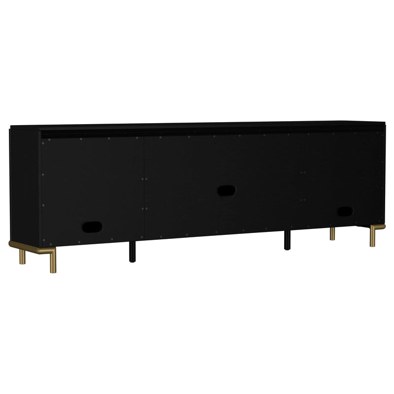 Arini Rattan Cane 2-door TV Stand Media Console Black - detail 7