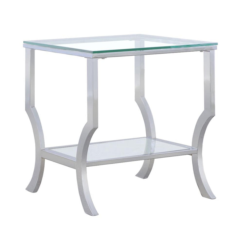 Saide Square Glass Top Side End Table