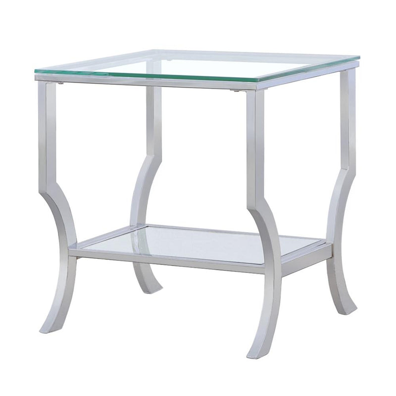 Saide Square Glass Top Side End Table