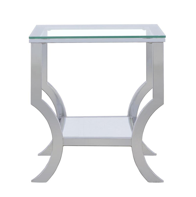 Saide Square Glass Top Side End Table
