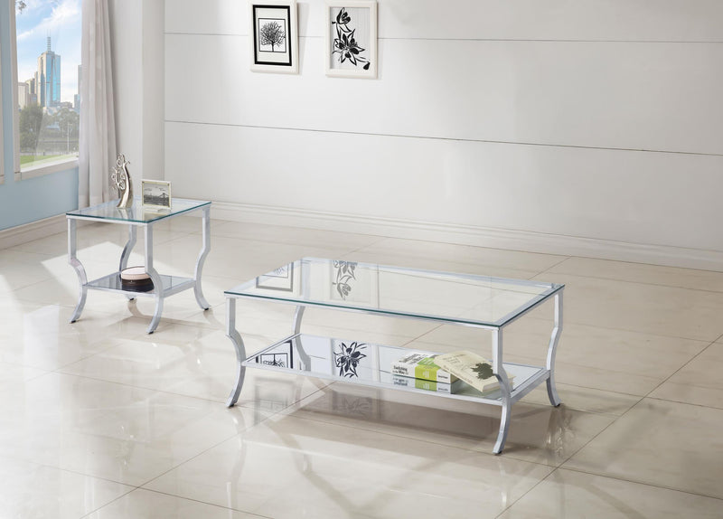 Saide 2-piece Glass Top Coffee and End Table Set
