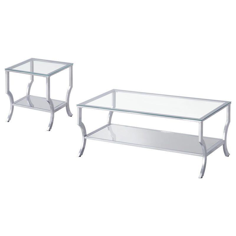Saide 2-piece Glass Top Coffee and End Table Set