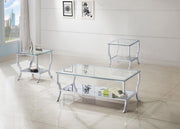 Saide 3-piece Glass Top Coffee and End Table Set Chrome