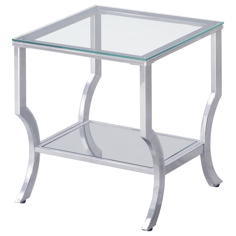 Saide 3-piece Glass Top Coffee and End Table Set Chrome - detail 3