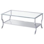 Saide 3-piece Glass Top Coffee and End Table Set Chrome - detail 4
