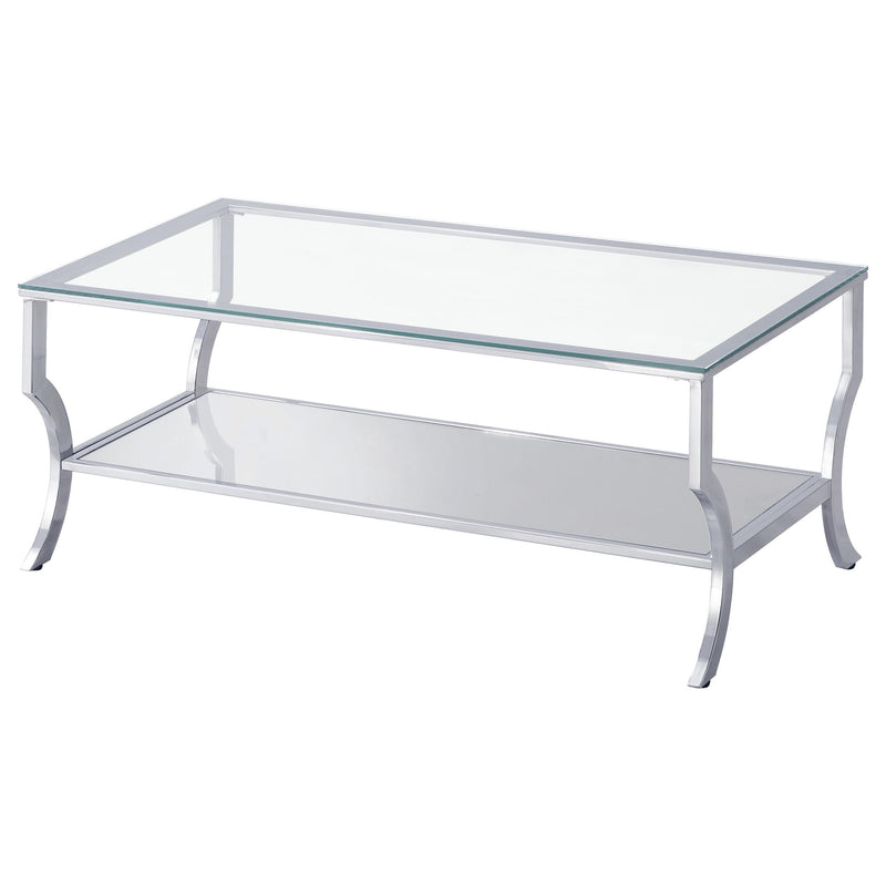 Saide 3-piece Glass Top Coffee and End Table Set Chrome - detail 4