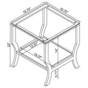 Saide 3-piece Glass Top Coffee and End Table Set Chrome - detail 5