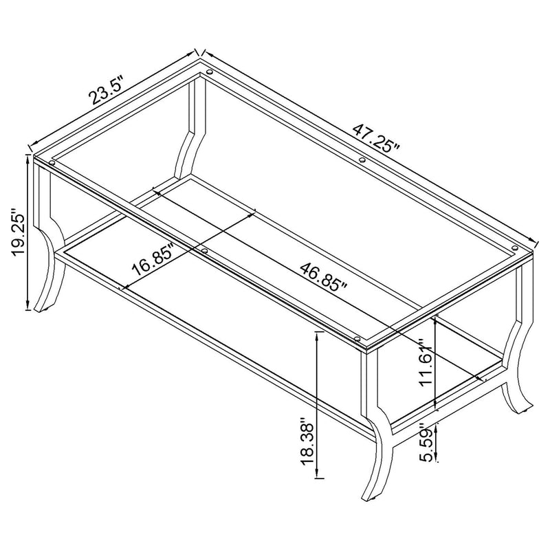 Saide 3-piece Glass Top Coffee and End Table Set