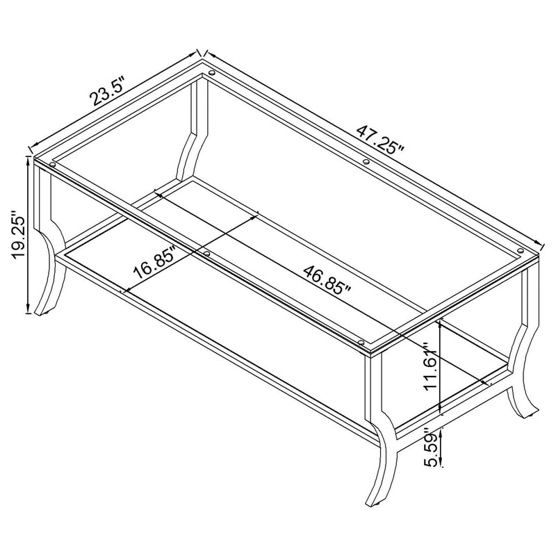 Saide Rectangular Glass Top Coffee Table