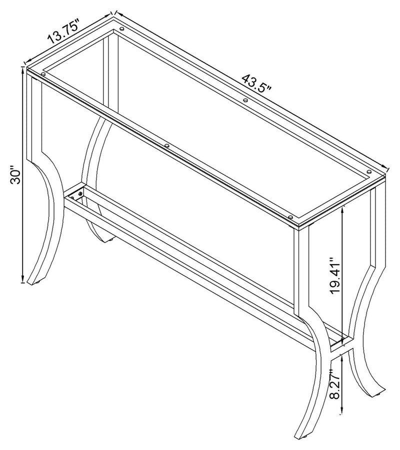 Saide Rectangular Glass Top Entryway Console Table