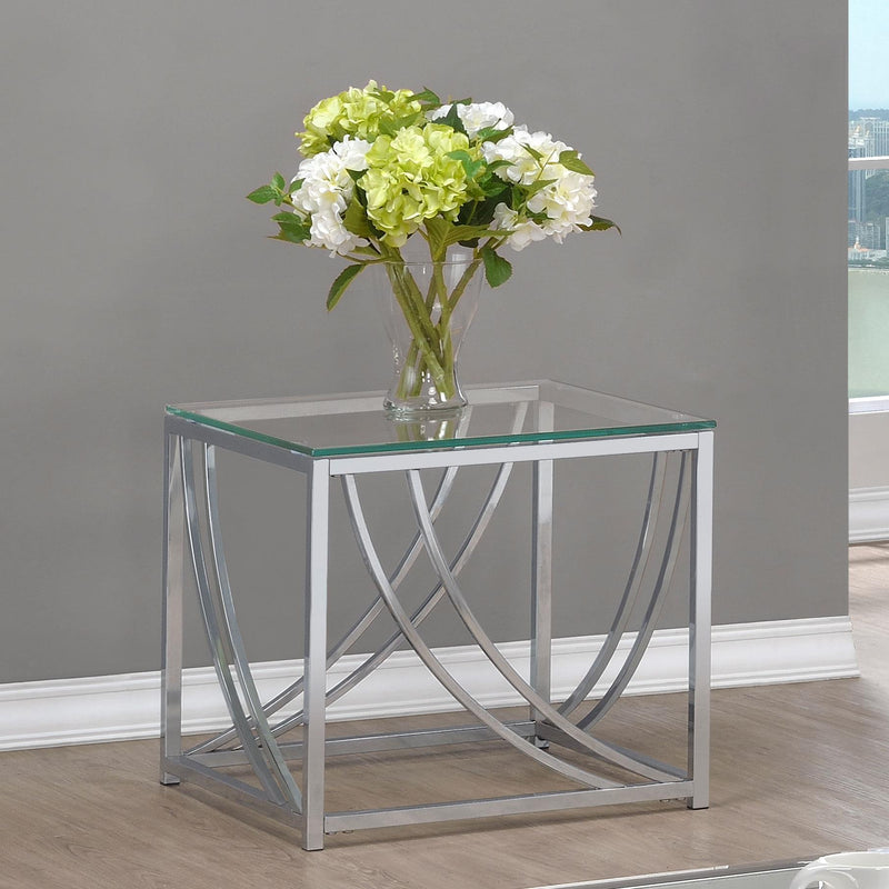 Lille Square Glass Top Side End Table