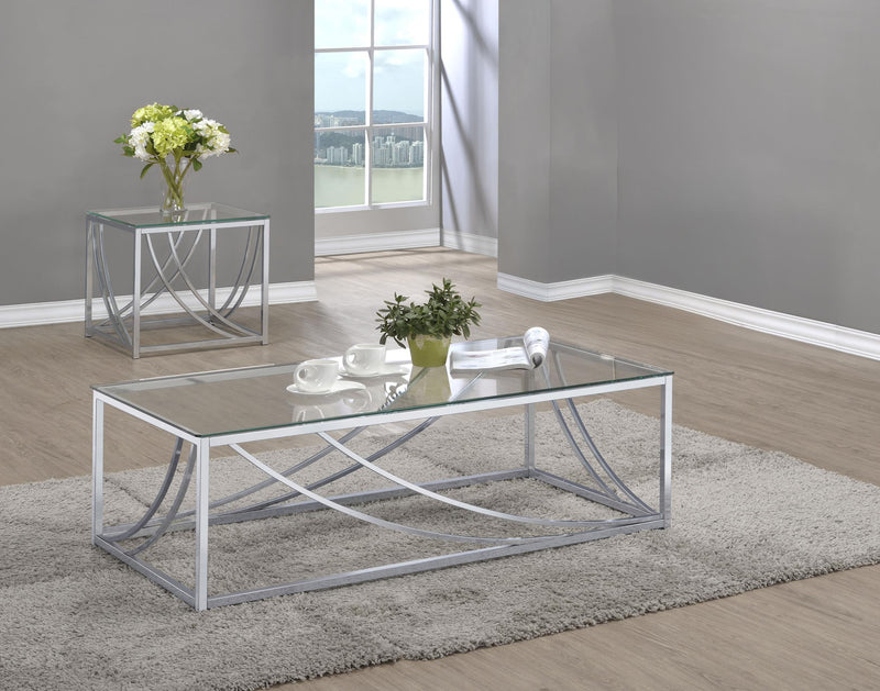 Lille 2-piece Glass Top Coffee And End Table Set