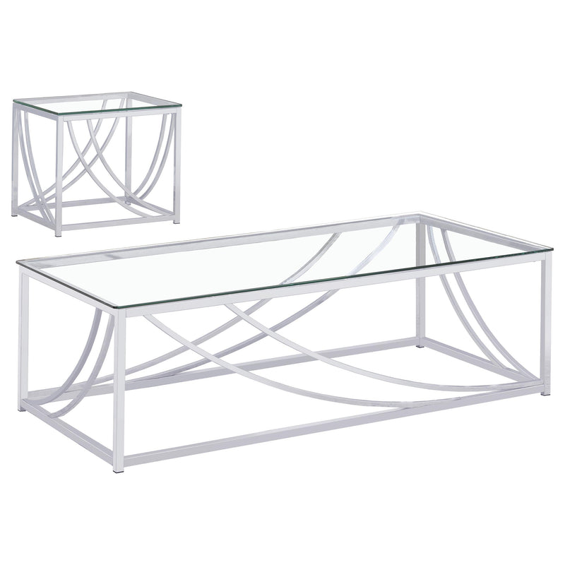 Lille 2-piece Glass Top Coffee And End Table Set