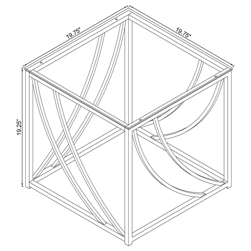 Lille 2-piece Glass Top Coffee And End Table Set