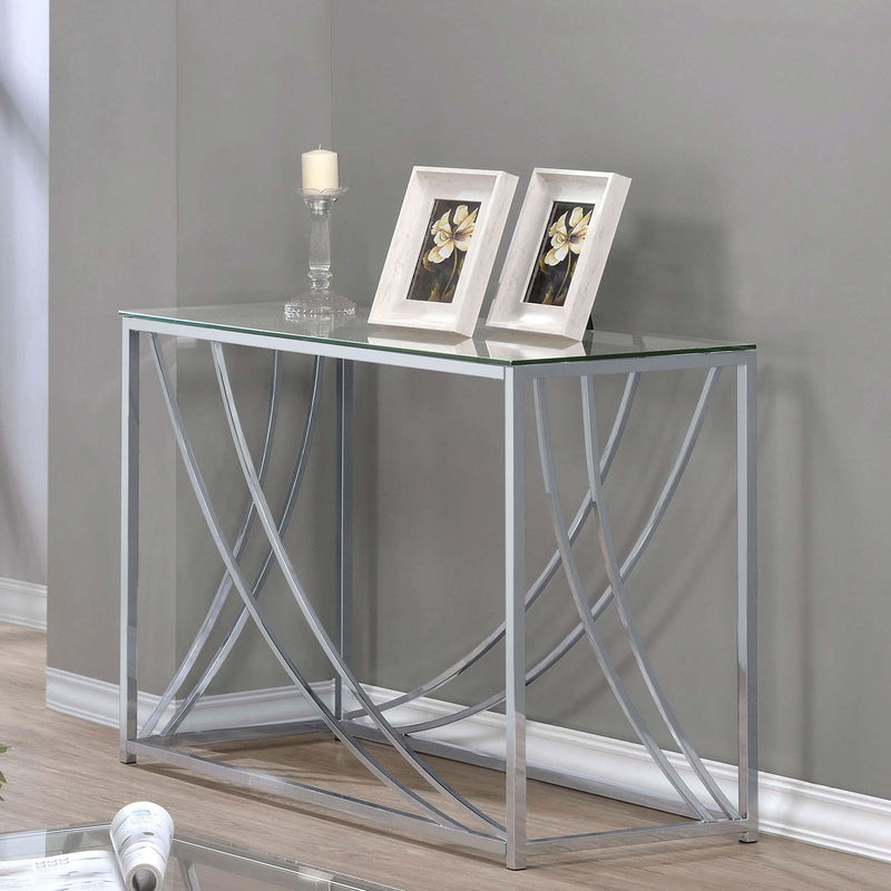 Lille Glass Top Entryway Console Table Accents