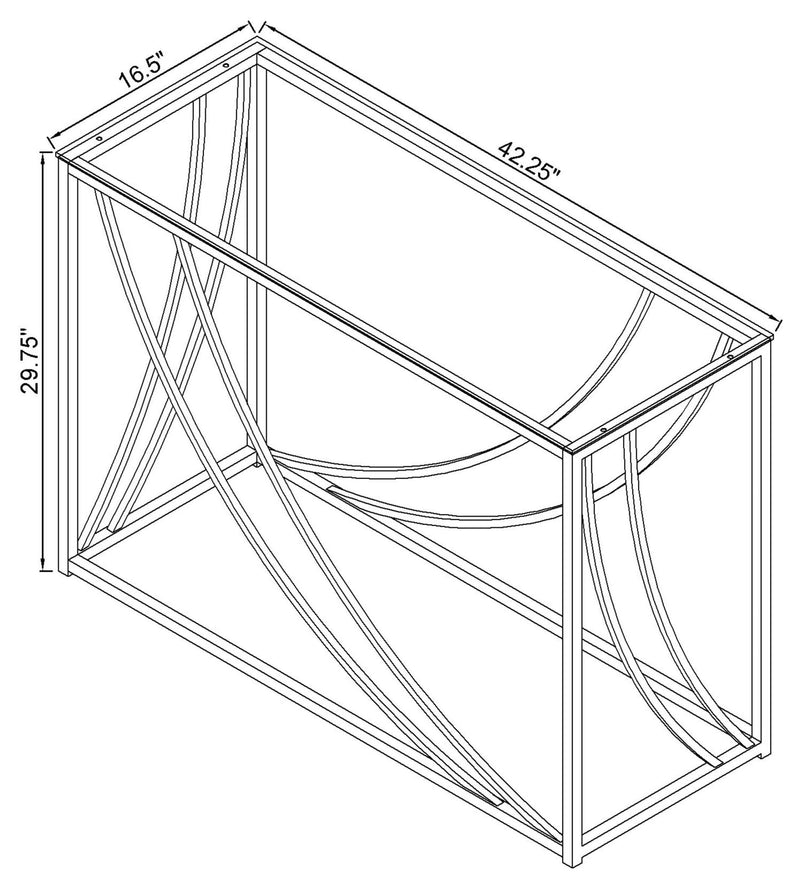 Lille Glass Top Entryway Console Table Accents