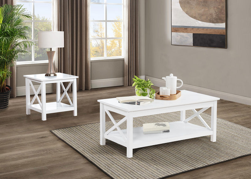 Skyview Square Pine Wood Side End Table with Shelf