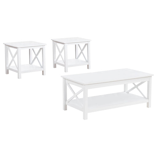 Skyview 3-piece Rectangular Lift Top Coffee Table Set White - alternate view