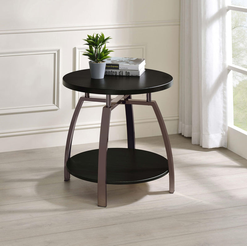 Dacre Round Engineered Wood Top Side End Table