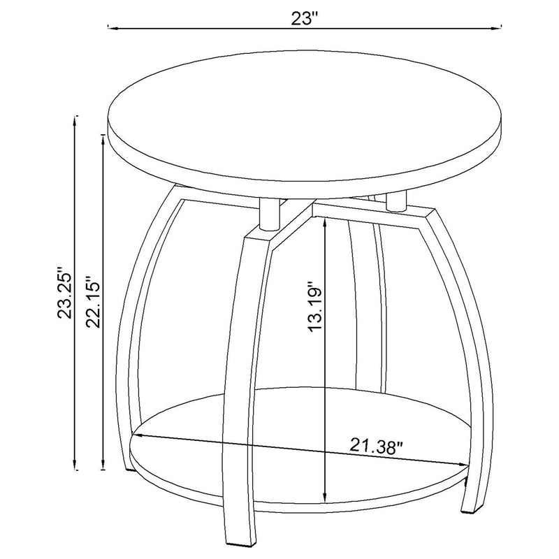 Dacre Round Engineered Wood Top Side End Table